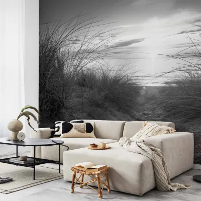 Fotobehang - beach (black and white)