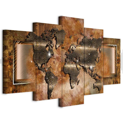 Schilderij - Steel Map