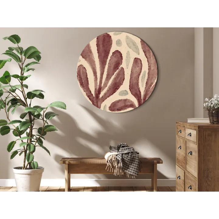 Rond schilderij - Leaves and spots – large vibrant shapes inspired by Matisse