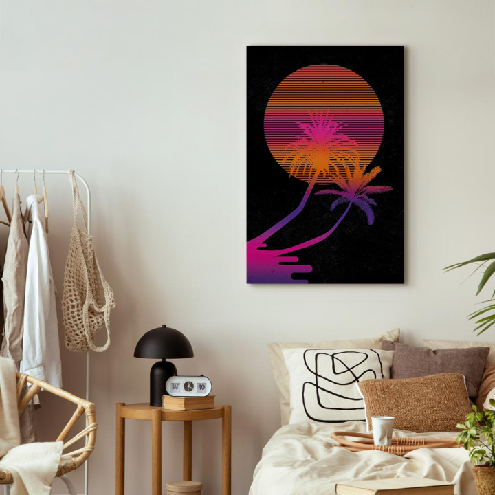 Wandbild - Palm at Sunrise (1 Part) Vertical