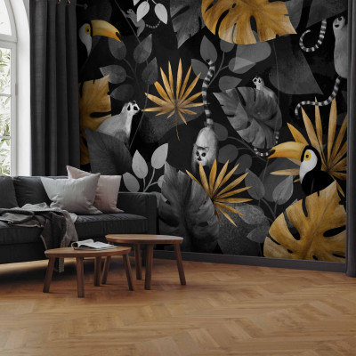 Wall mural - Happy lemurs