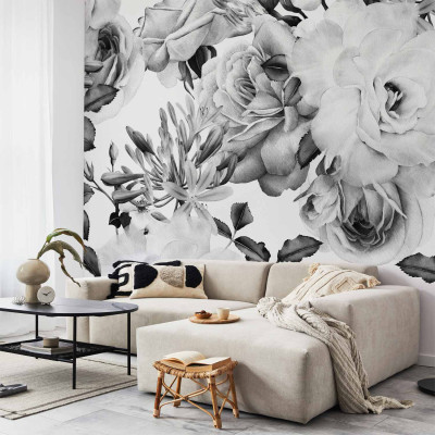 Wall mural - Sentimental Garden (Black and White)