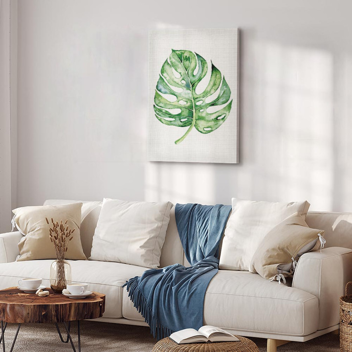 Wandbild - Watercolor Monstera (1 Part) Vertical
