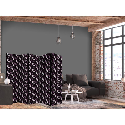 Paravent - Birds Among Flowers - Pheasants Surrounding Peonies - Purple