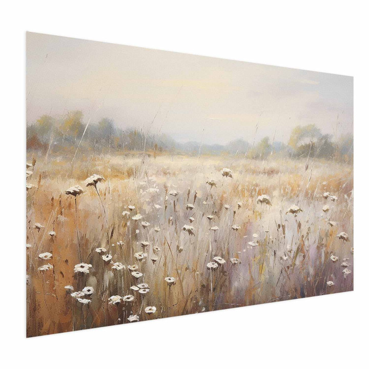 Poster - Impressionist meadow – field landscape in a pastel colour palette