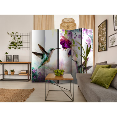 Room divider - Hummingbirds and Flowers II
