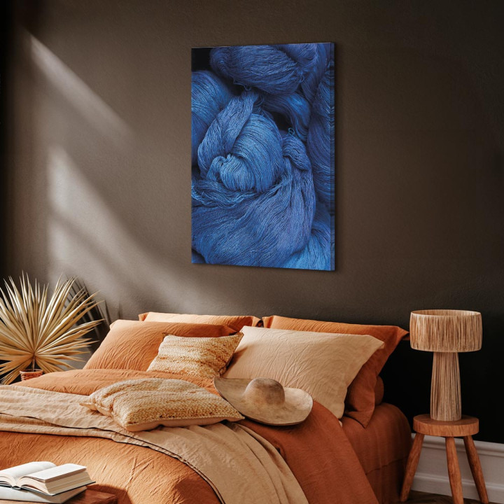 Schilderij - Blue Worsted (1 Part) Vertical