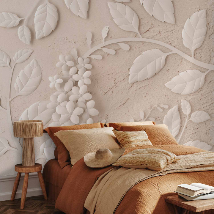 Fotobehang - Paper Flowers (Beige)