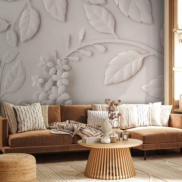 Wall mural - Paper Flowers (Cream)