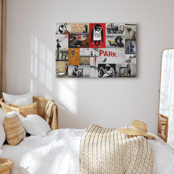 Schilderij - Banksy - collage