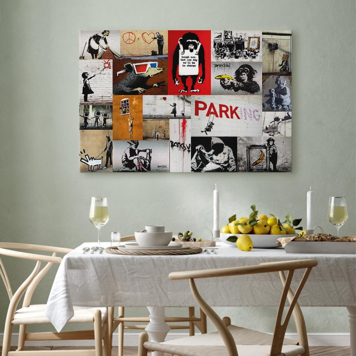 Schilderij - Banksy - collage