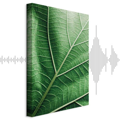 Schilderij - Malachite Leaf (1 Part) Vertical