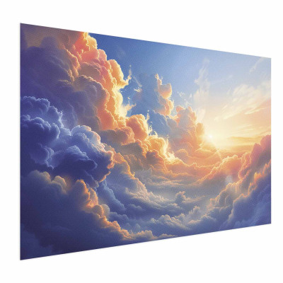 Plakat - Sunset Over a Cloudy Sea: A Wonderful Symphony of Colors