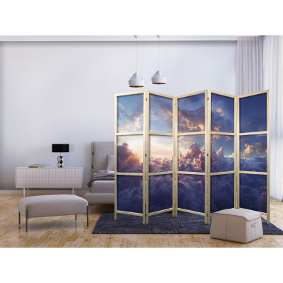 Japanese room divider - The Sun in Hiding: The Golden Face of the Sky Over a Cloudy Sea