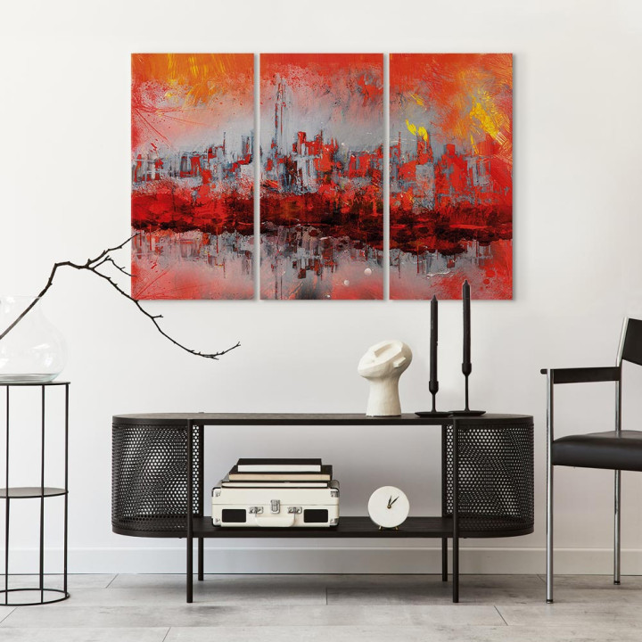 Schilderij - New York Sunset (3 Parts)