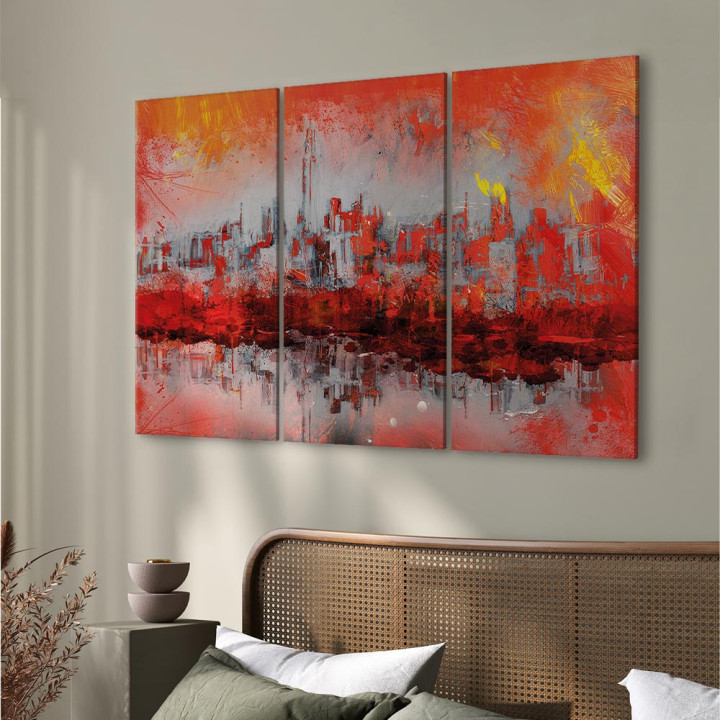 Schilderij - New York Sunset (3 Parts)