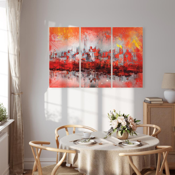 Schilderij - New York Sunset (3 Parts)