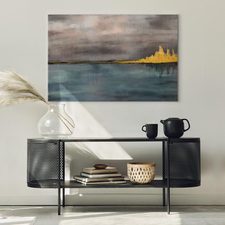 Schilderij - Golden City (1 Part) Wide