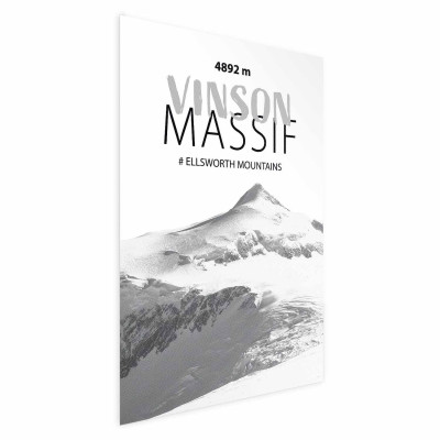 Poster - The majestic Vinson Massif mountain peak, crown of mountains, mountain landscape