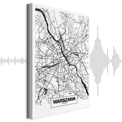 Wandbild - City Plan: Warszawa (1 Part) Vertical