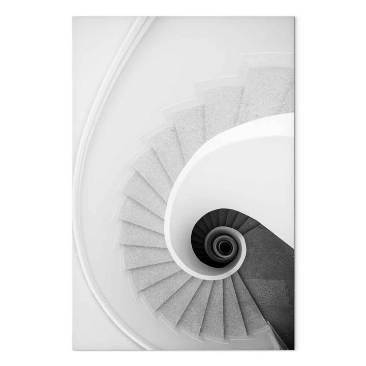 Schilderij - White Stairs (1 Part) Vertical