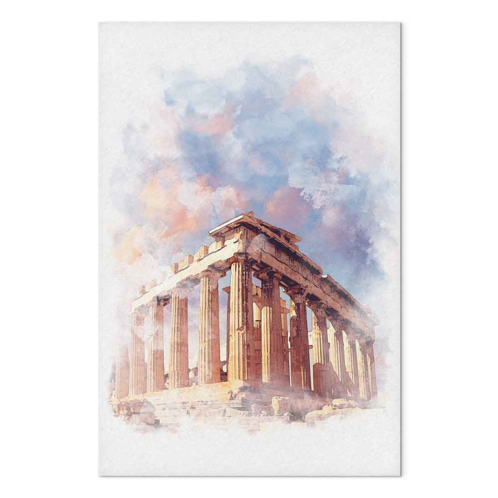 Schilderij - Painted Parthenon (1 Part) Vertical