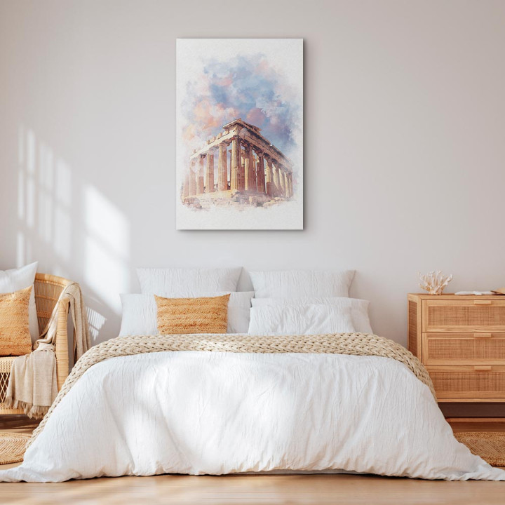 Schilderij - Painted Parthenon (1 Part) Vertical