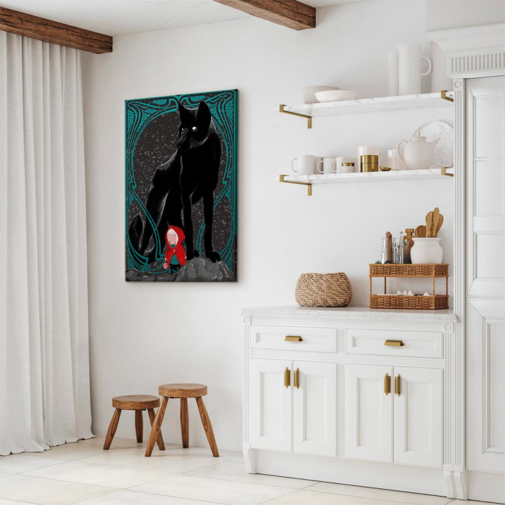 Schilderij - Red Riding Hood (1 Part) Vertical