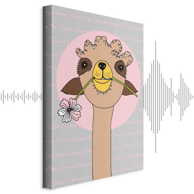 Wall picture - Happy Llama (1 Part) Vertical