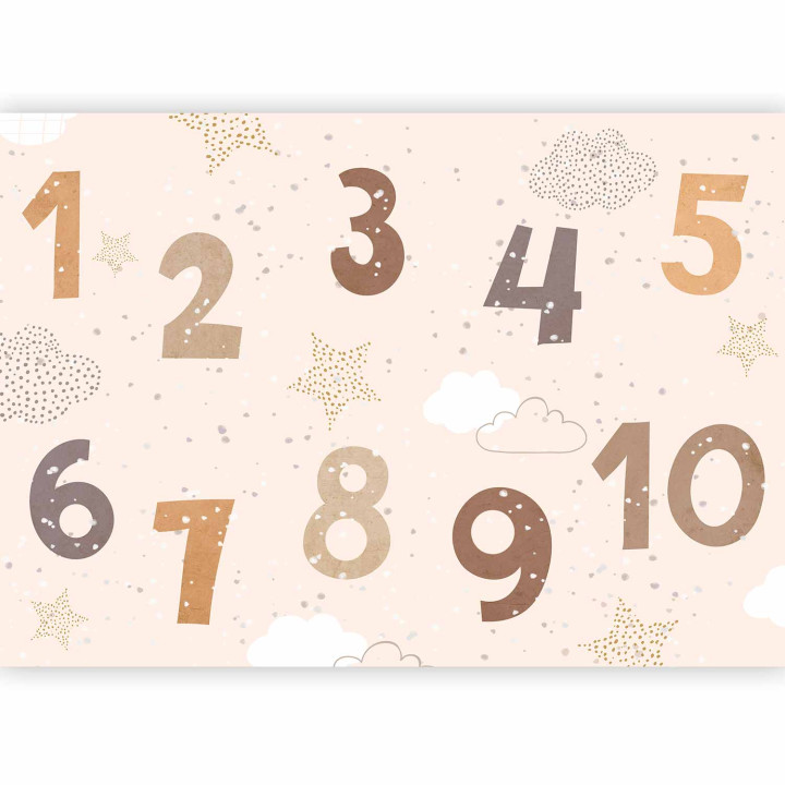Fototapeta - Numbers Among Snowflakes