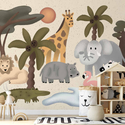 Fototapeta - Children's Africa - Animals With Simple Shapes