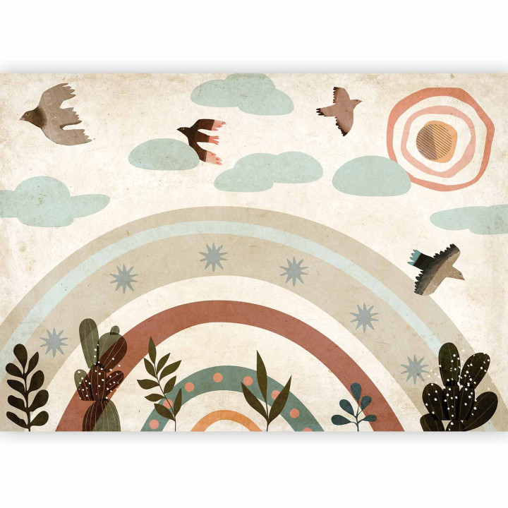 Fototapeta - Rainbow and Birds