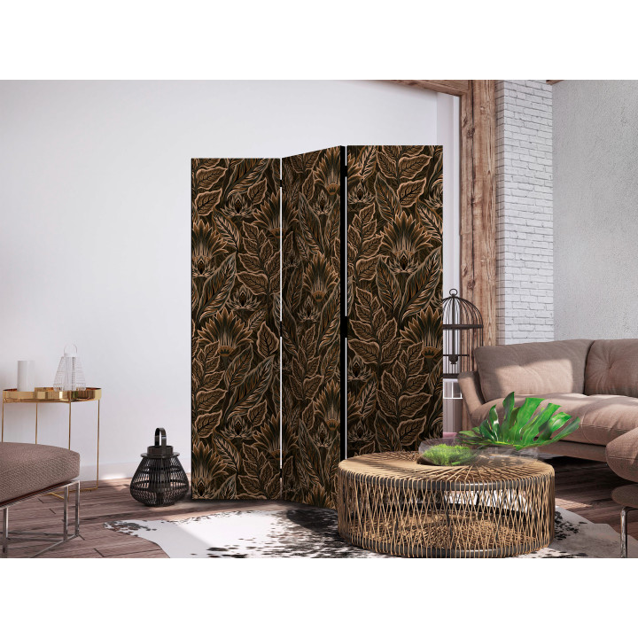 Parawan - Dense Vegetation - Botanical Patterns in Illustrative Style; Brown