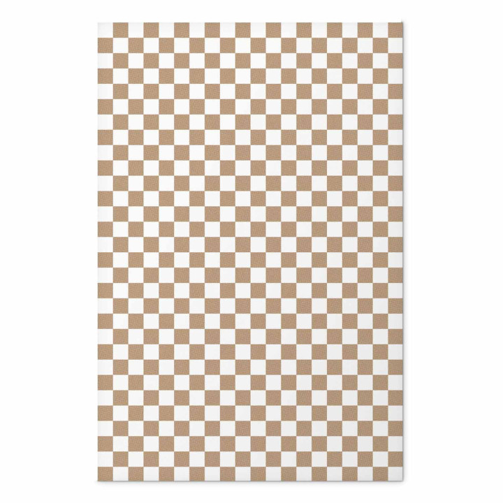 Poster - Geometry and Browns - a chessboard pattern in neutral shades