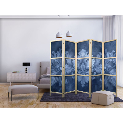 Paravent japonais - Ornament in Blue and Cool Colors - Dark Blue Decoration