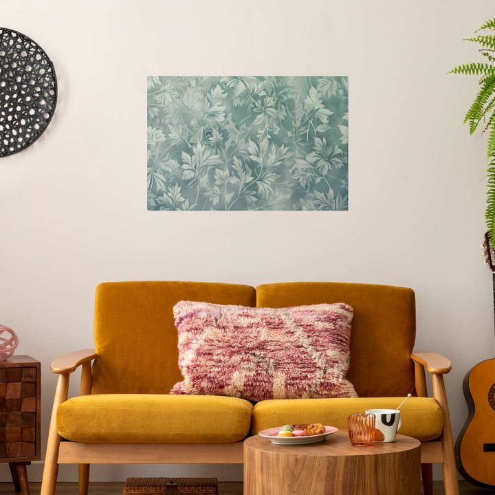 Plakat - Worn Floral Patterns in Muted Turquoises