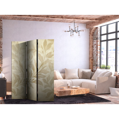 Parawan - Botanical Motif with Leaves and Vines in Sandy Colors.