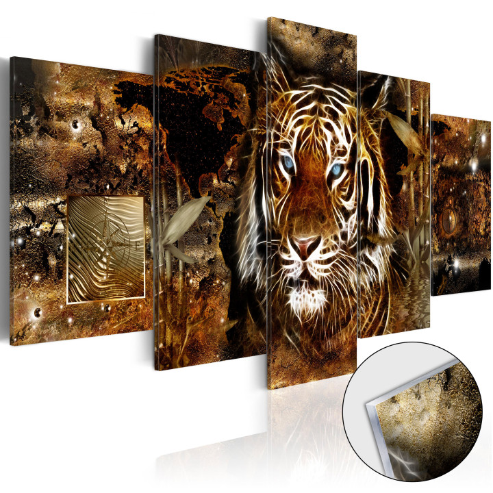 Obraz na szkle akrylowym - Golden Jungle