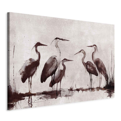XXL-Wandbild - Herons painted with ink