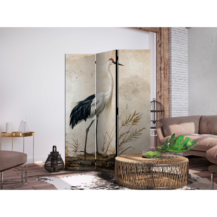 Vouwscherm - Birds from an old engraving - vintage-style illustration depicting a heron and a crane