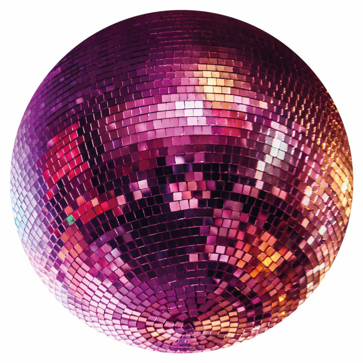 Ronde fotobehang - Magenta disco ball