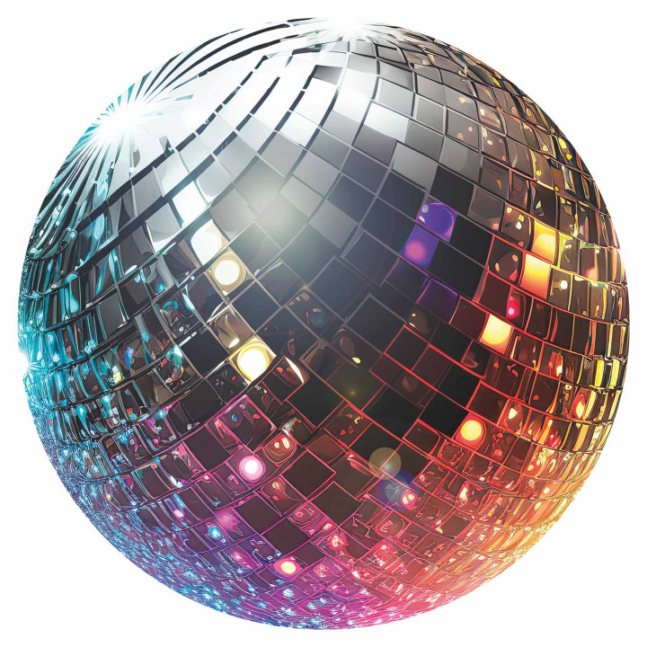Ronde fotobehang - Silver disco ball