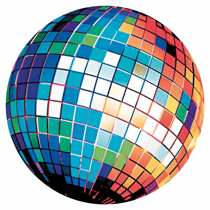 Ronde fotobehang - Blue disco ball