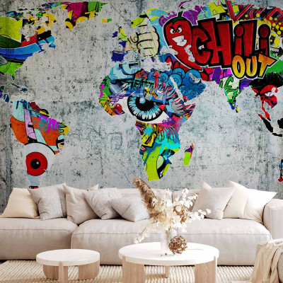 Wall mural - Map - Graffiti
