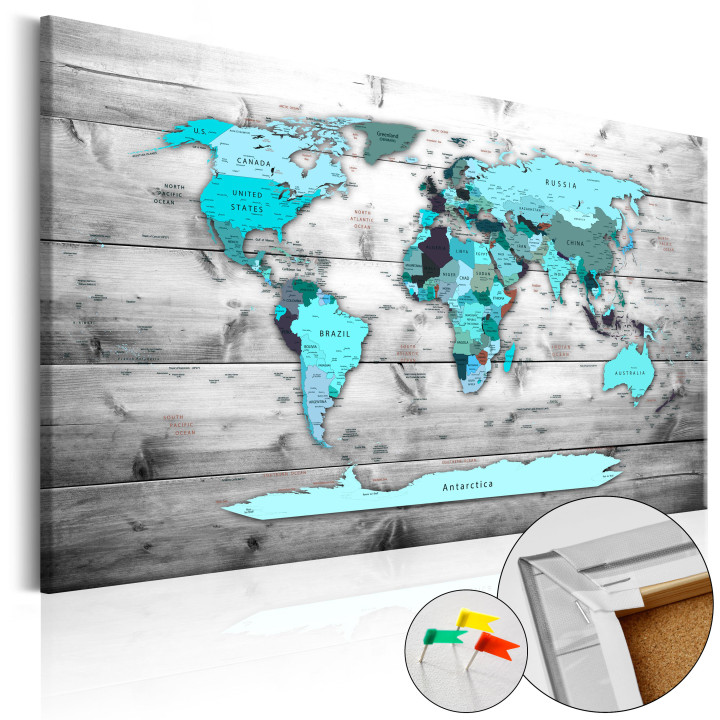 Tableau sur liège - Blue Continents