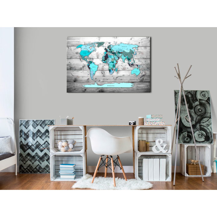 Tableau sur liège - Blue Continents