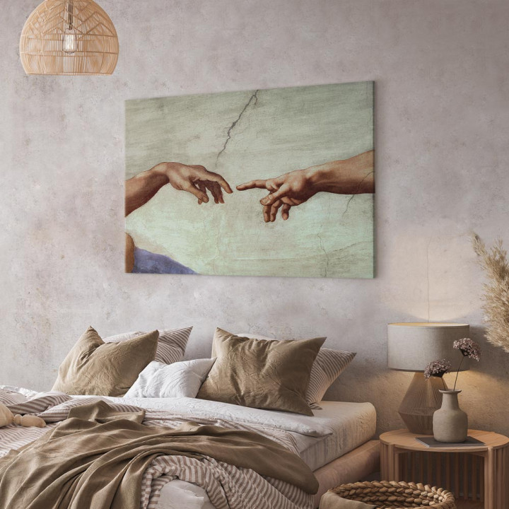 Schilderij - Michelangelo – The Creation of Adam (hands)