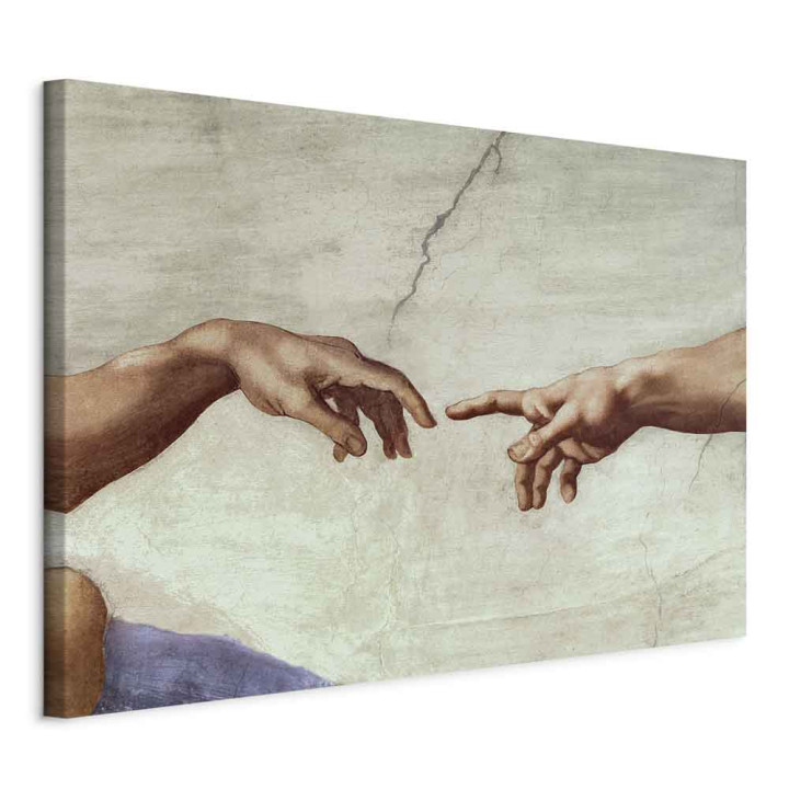Schilderij - Michelangelo – The Creation of Adam (hands)
