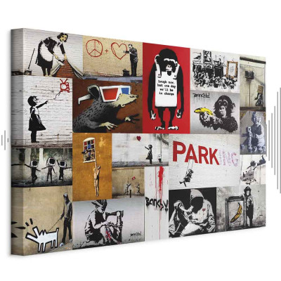Schilderij - Banksy - collage