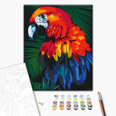 Paint-by-numbers design - Parrot